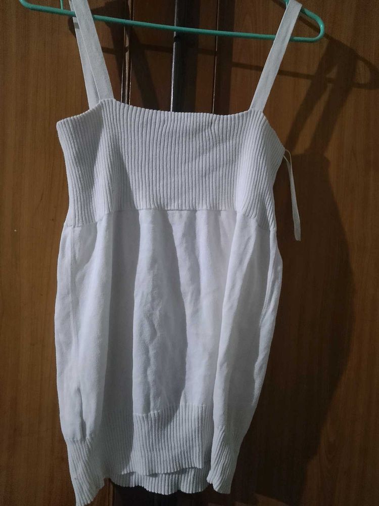 White Knit Tank Top