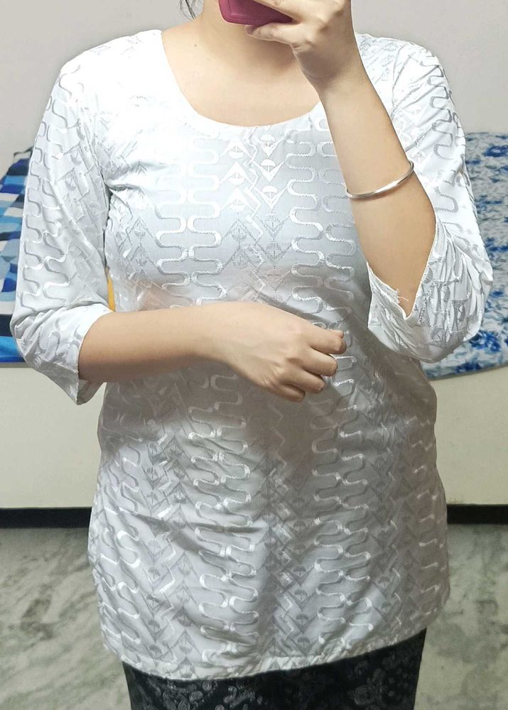 Cute Short White Kurta