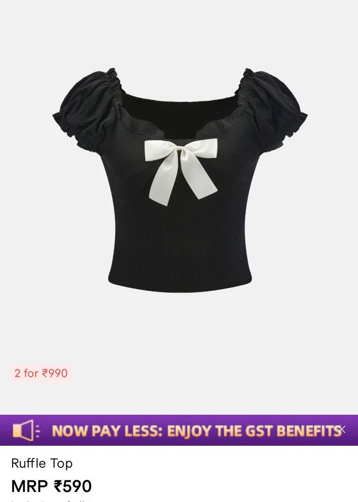 Cute Black Ruffle Top