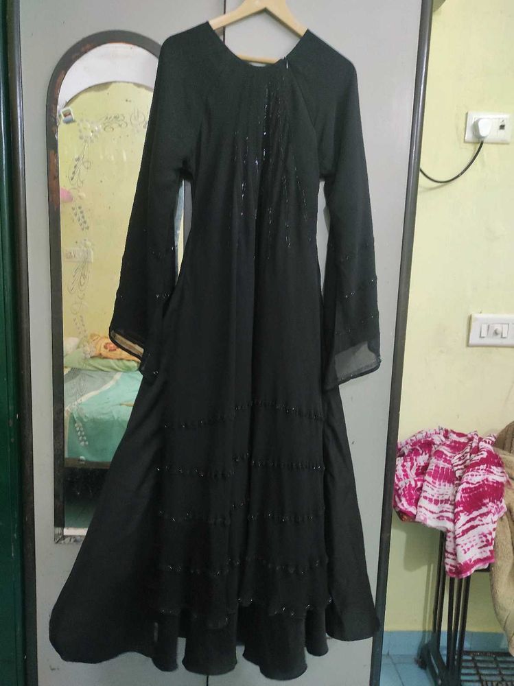 Elegant Black Embellished Abaya