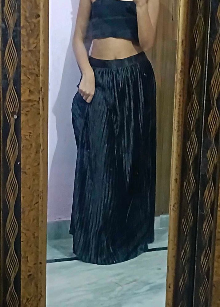 Black Satin Skirt