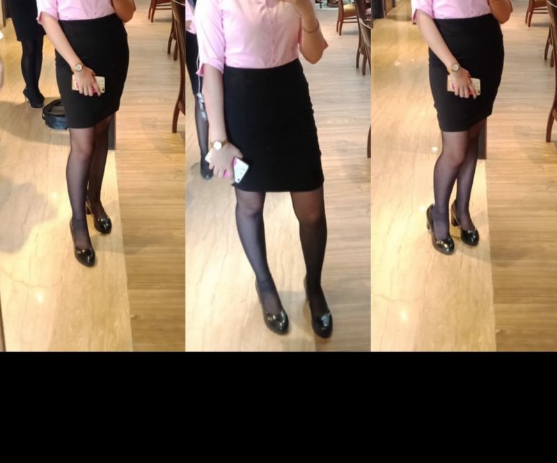 Formal Black Skirt Office Wear