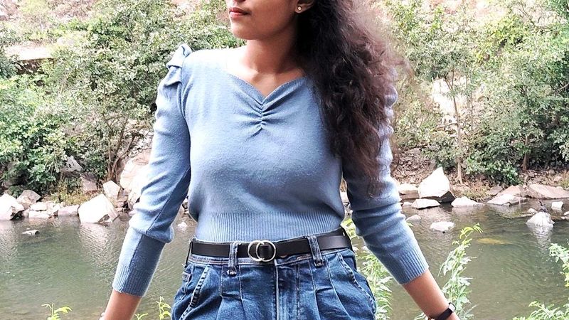 Blue Long Sleeve Top