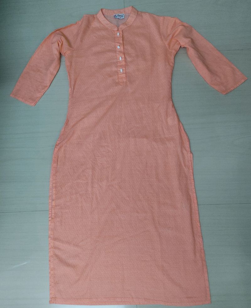 Orange Collar Kurti
