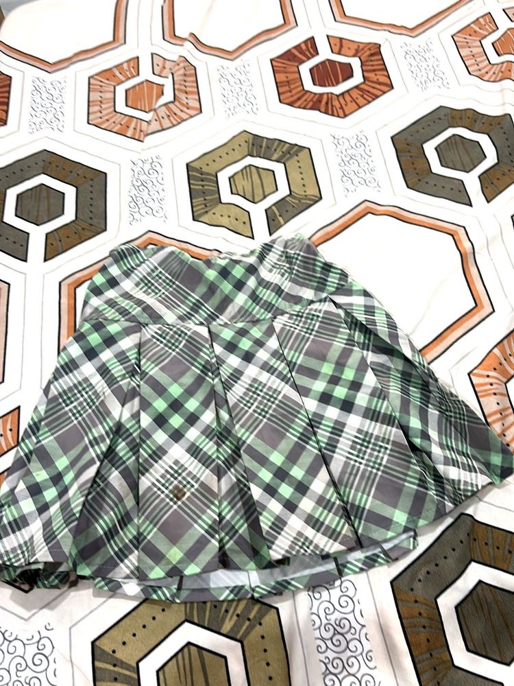 Plaid Pleated Skirt