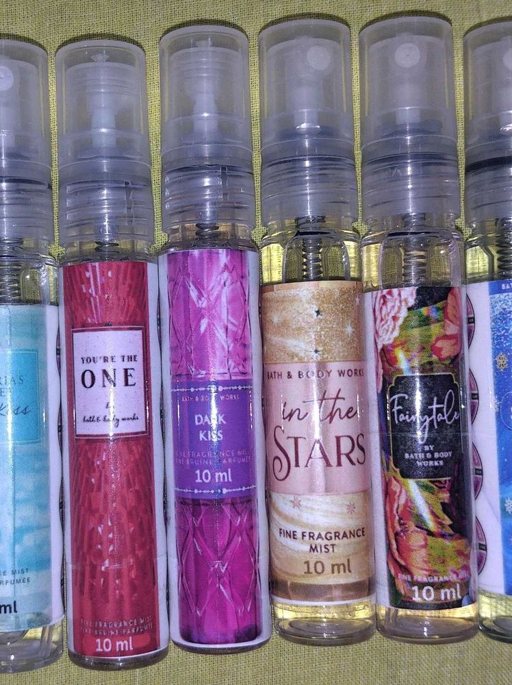 (All 4) Classic Bath&amp;BodyWorks Mists Decants 10ml