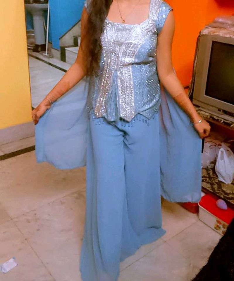 Elegant Blue Party Wear Set