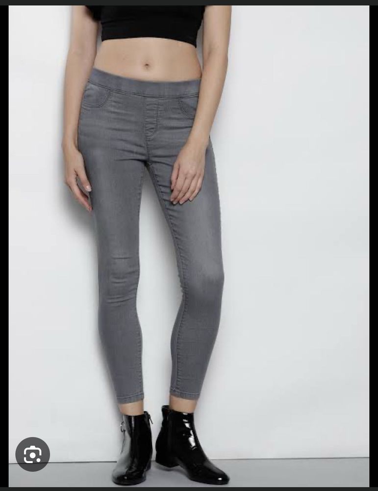 Skinny Grey Jeggings With Pockets | Brand New