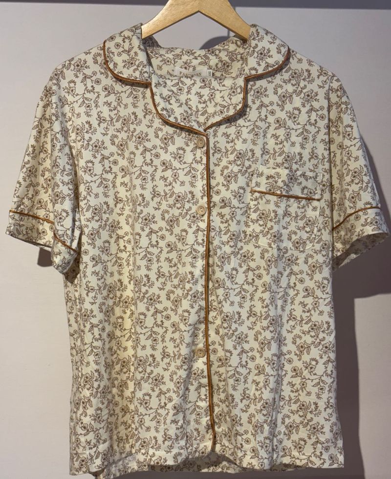 Floral Print Pajama Top