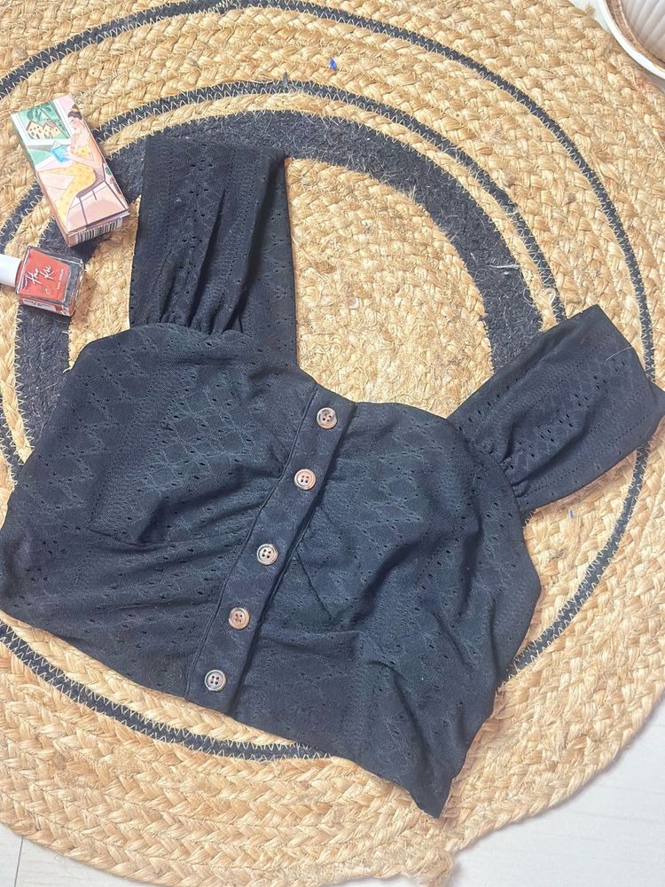 Black Crop Top With Complimentary Gift