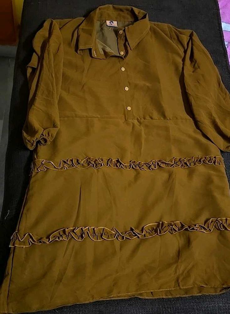 Brown Collar Neck Top