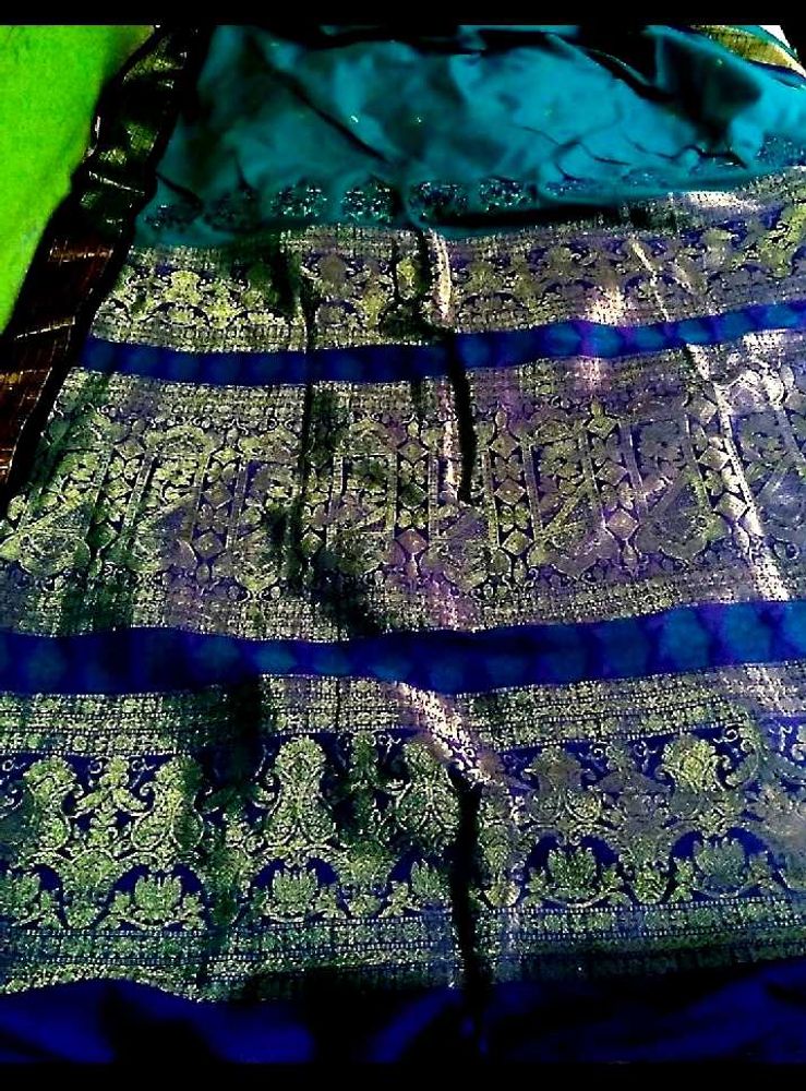 Banarasi Pattern Silk Saree Without Blouse