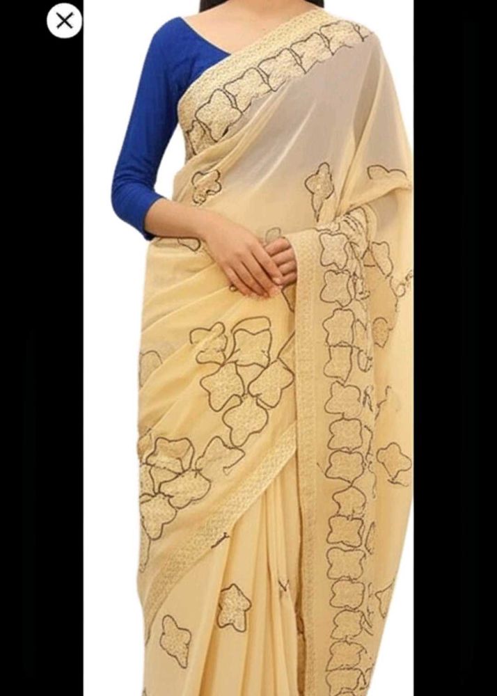 PURE CHIFFON Embroidered SAREE