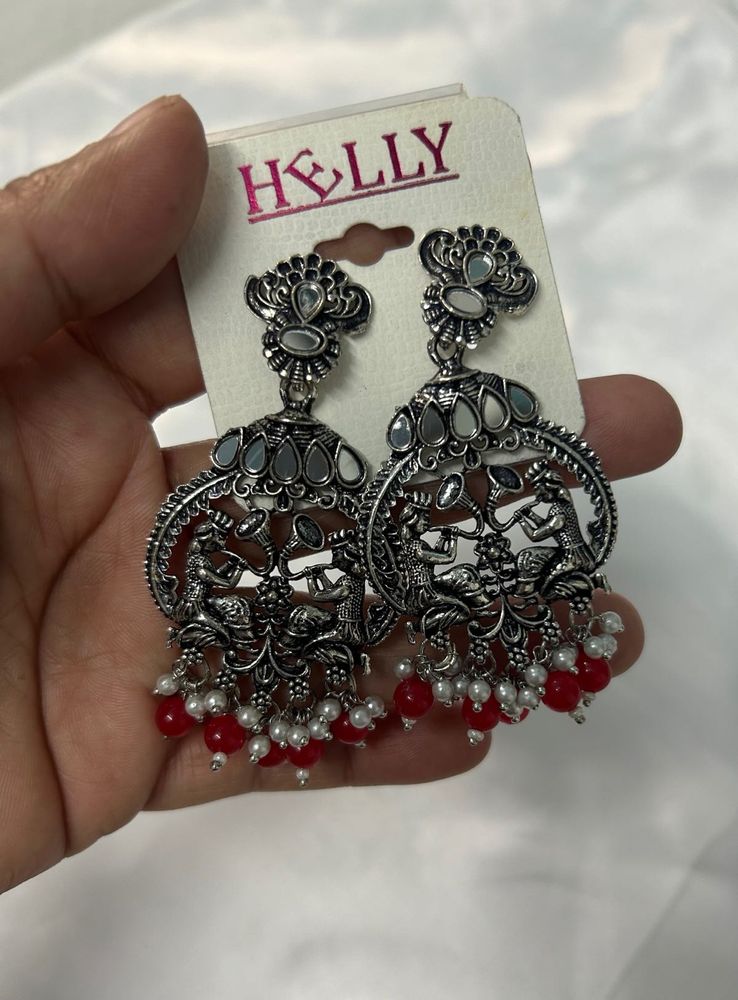 Oxidized  Jhumka Earrings