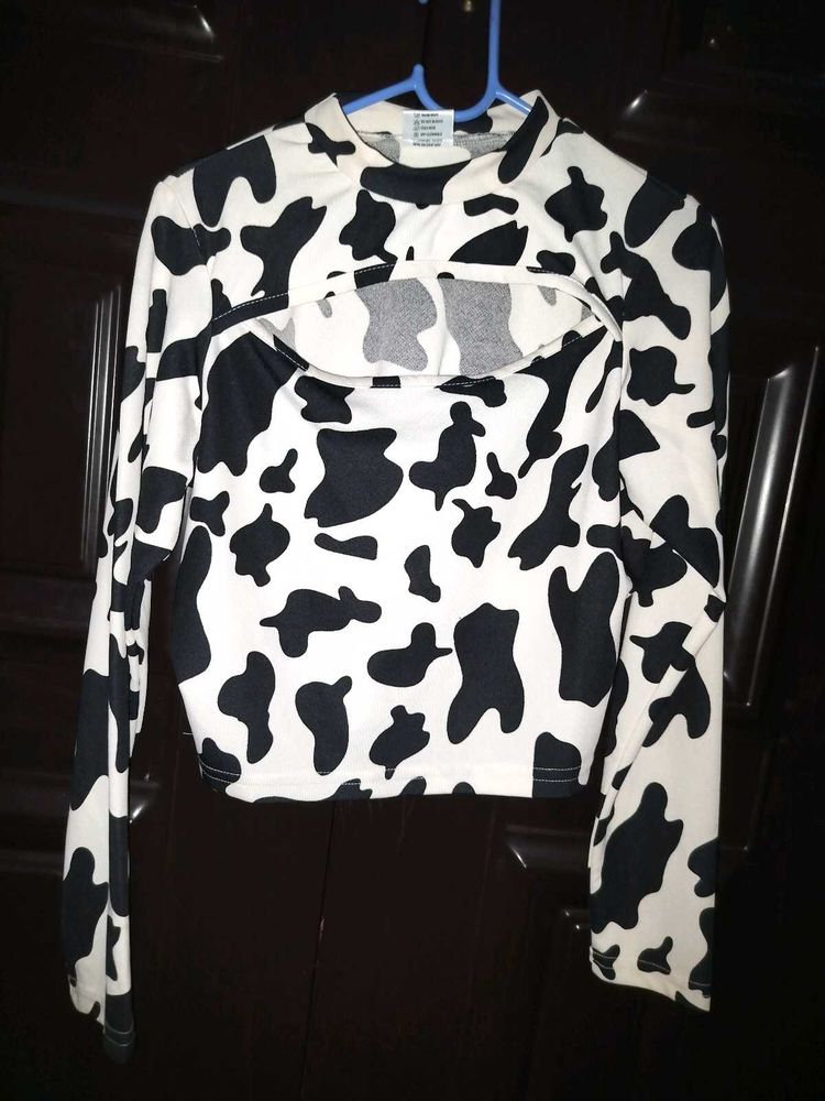 Cow Print Co-ord Set For Girls