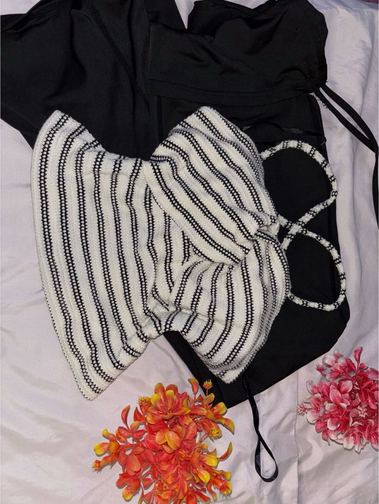 Striped Bow Top.NEW WITHOUT TAG