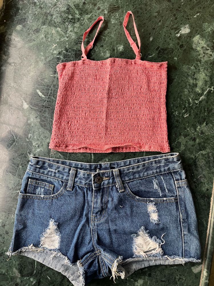 Hot pant &amp; crop top