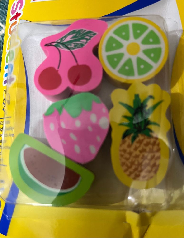 Fruit Shape Eraser For Kids Set of 5
