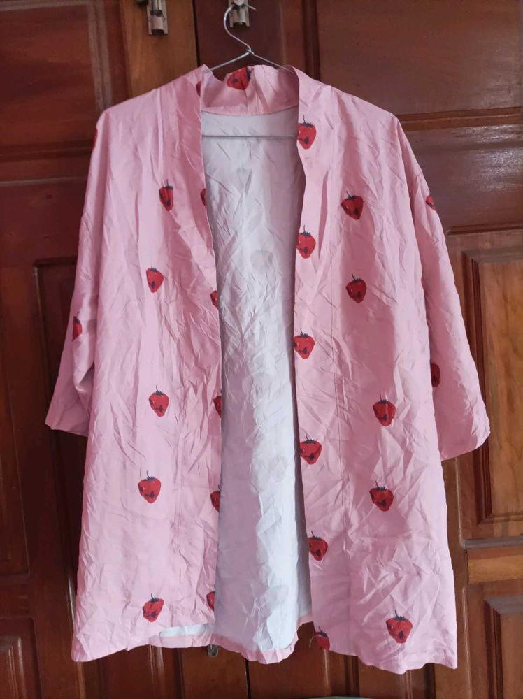 Strawberry Print Kimono