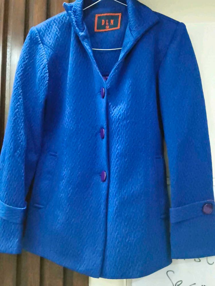 Blue Textured Jacket
