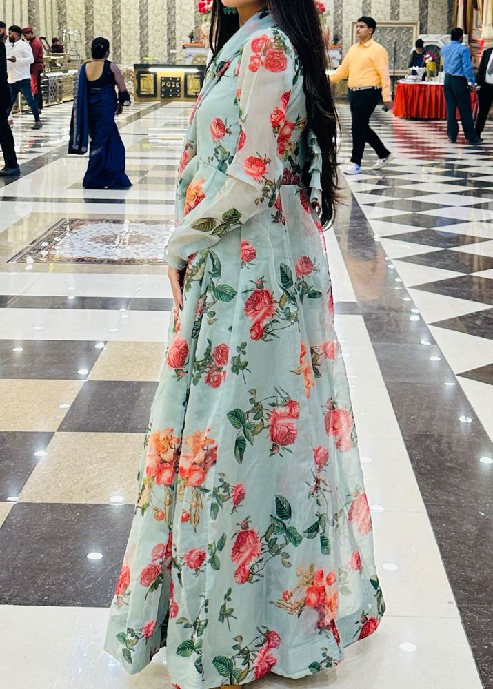 Floral Ethnic Gown With Dupatta