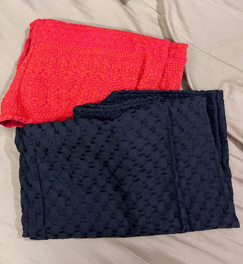 Embroidered Plazzos set of 2