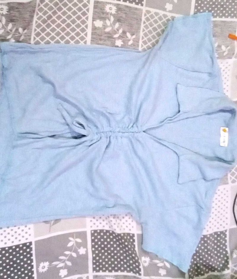 Pretty Blue Ribbed Top