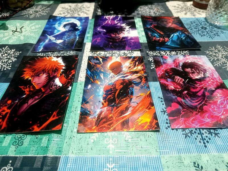 Anime Character Art Prints (Set of 6)