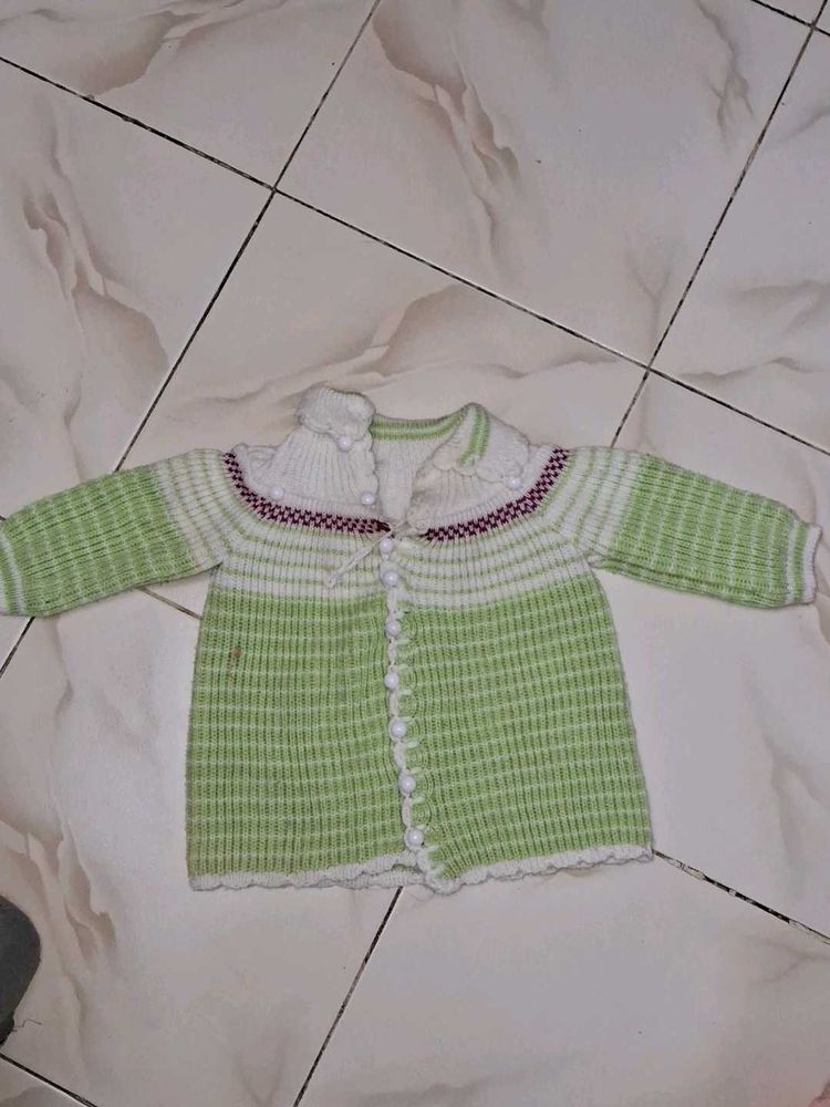 Cute Green Knit Cardigan