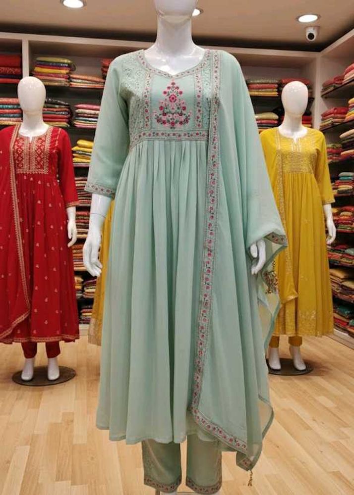 Elegant Embroidered Anarkali Suit Set