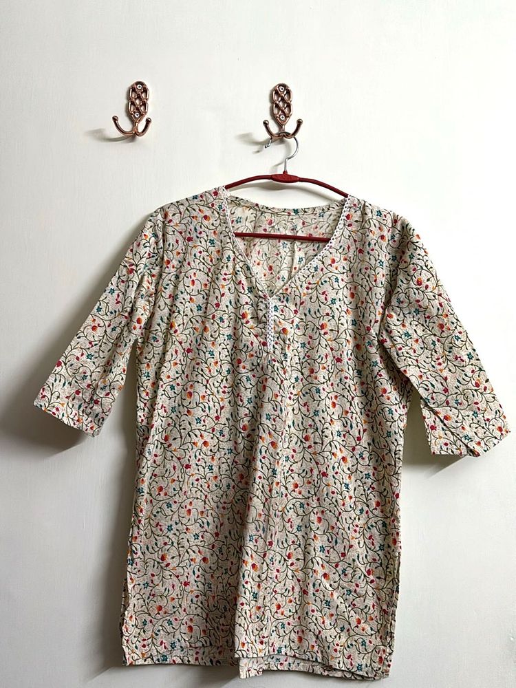 Floral Print short Kurti