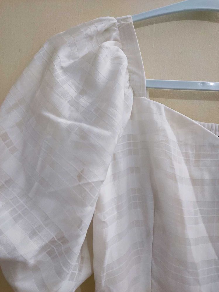 Puff Sleeve White Dress
