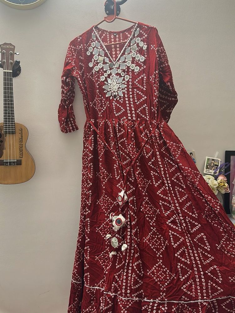 Elegant Maroon Ethnic Gown