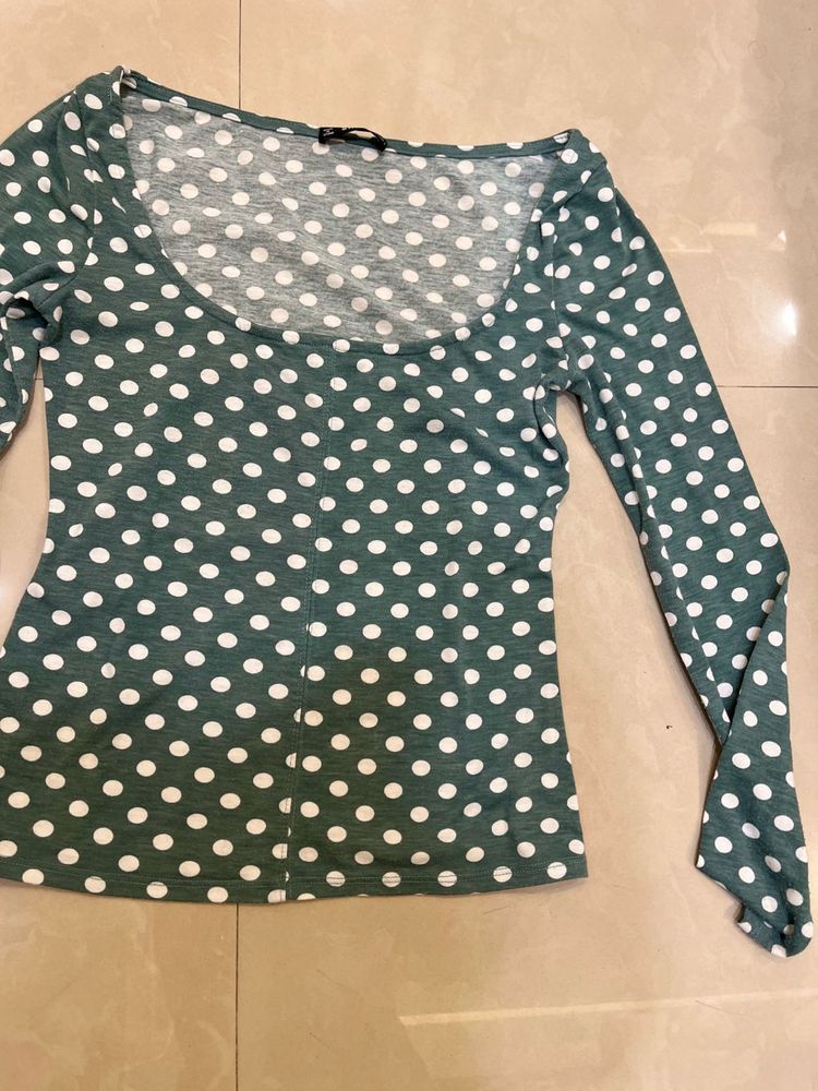 Polka Dot Long Sleeve Top