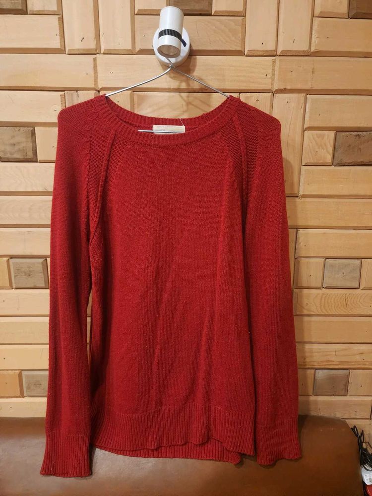 Red Knit Pullover Sweater