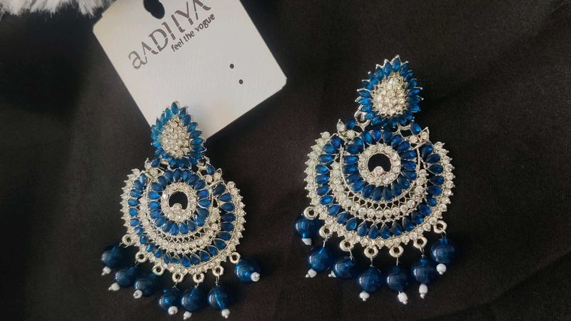 Elegant Blue Stone Earrings