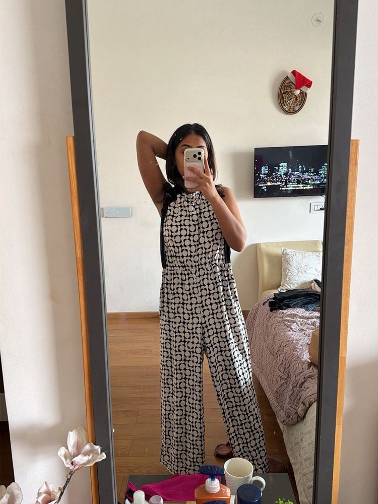 Patterned Halter Jumpsuit