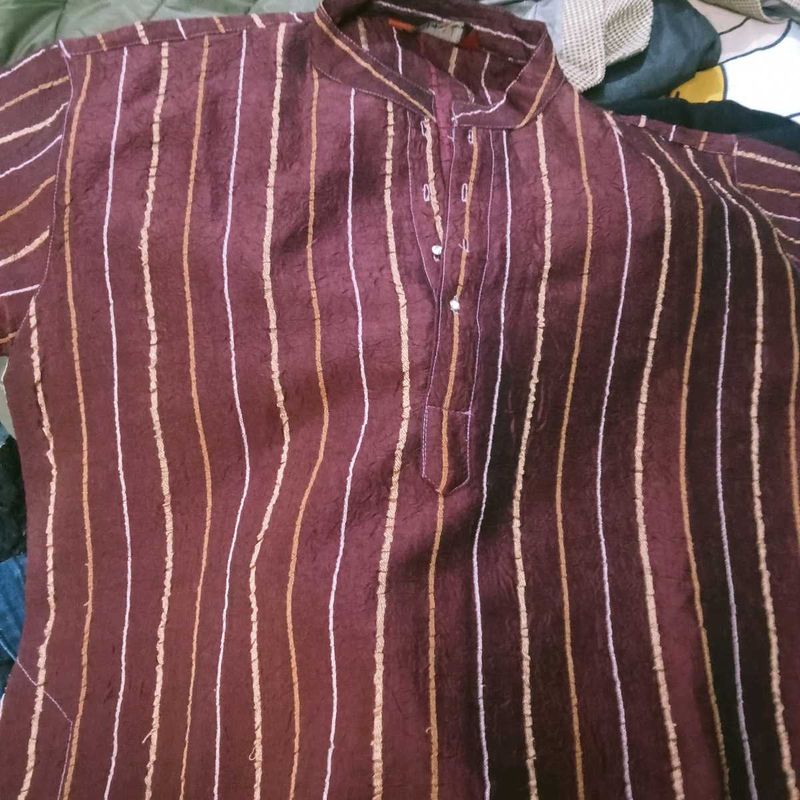 Striped Brown Kurta pajama