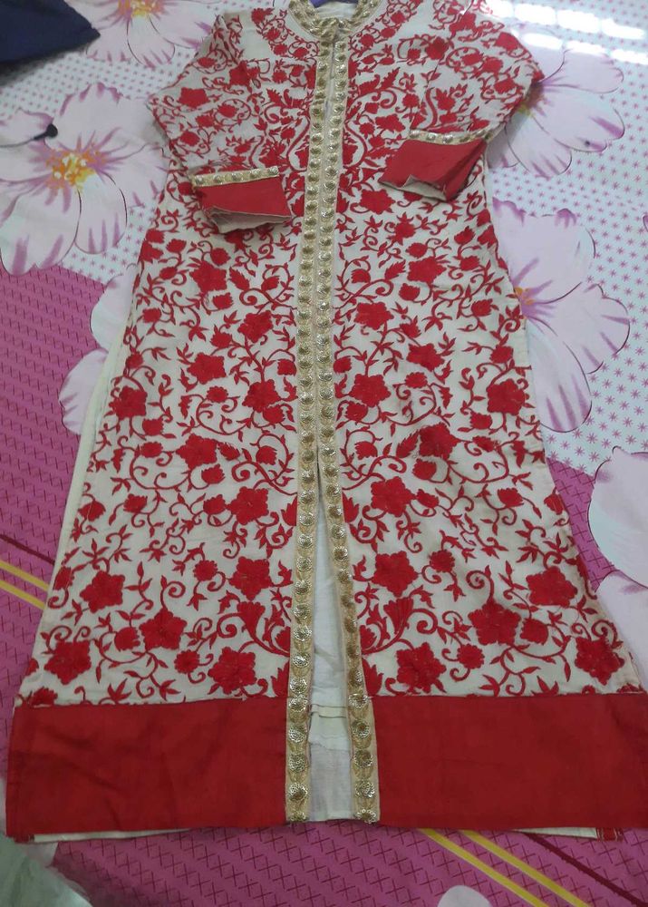 Elegant Embroidered Red Kurti