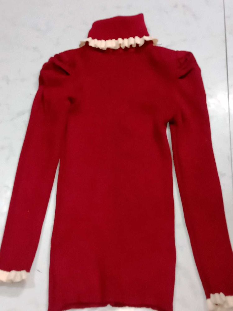 Red Turtleneck Sweater like new