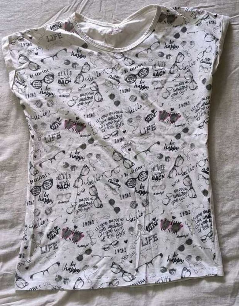 Printed White Tee