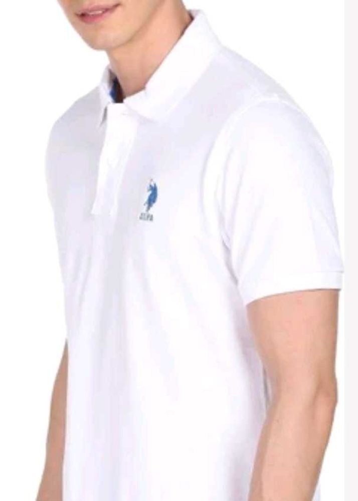 USPA White Polo T-Shirt