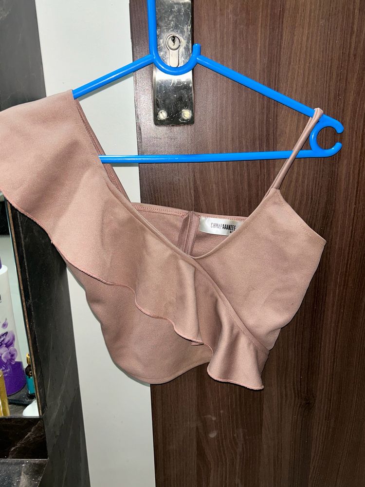 Peach Colour Good Condition Crop Top