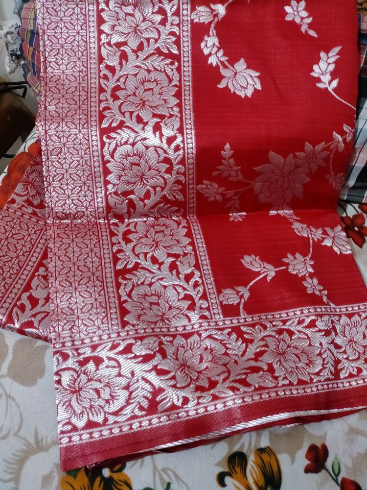 Red Banarasi Silk Saree
