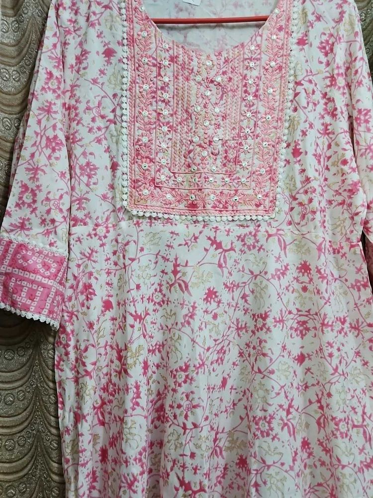 Floral Print Kurta Pant With Dupatta