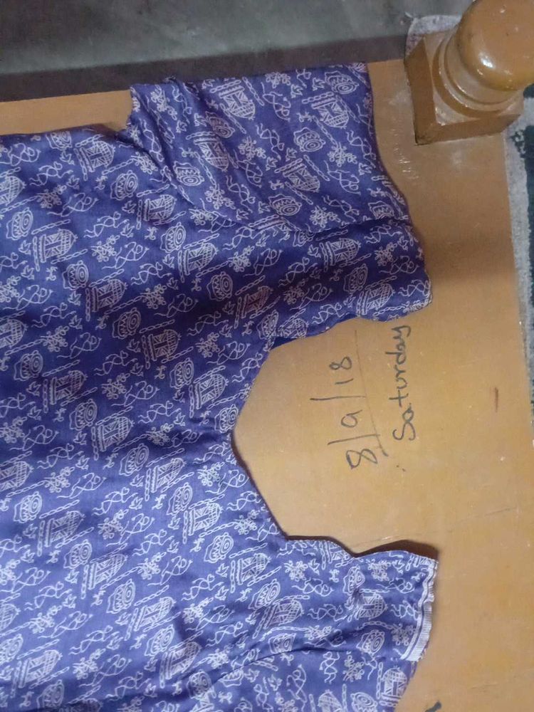 Blue Printed Kurti Top