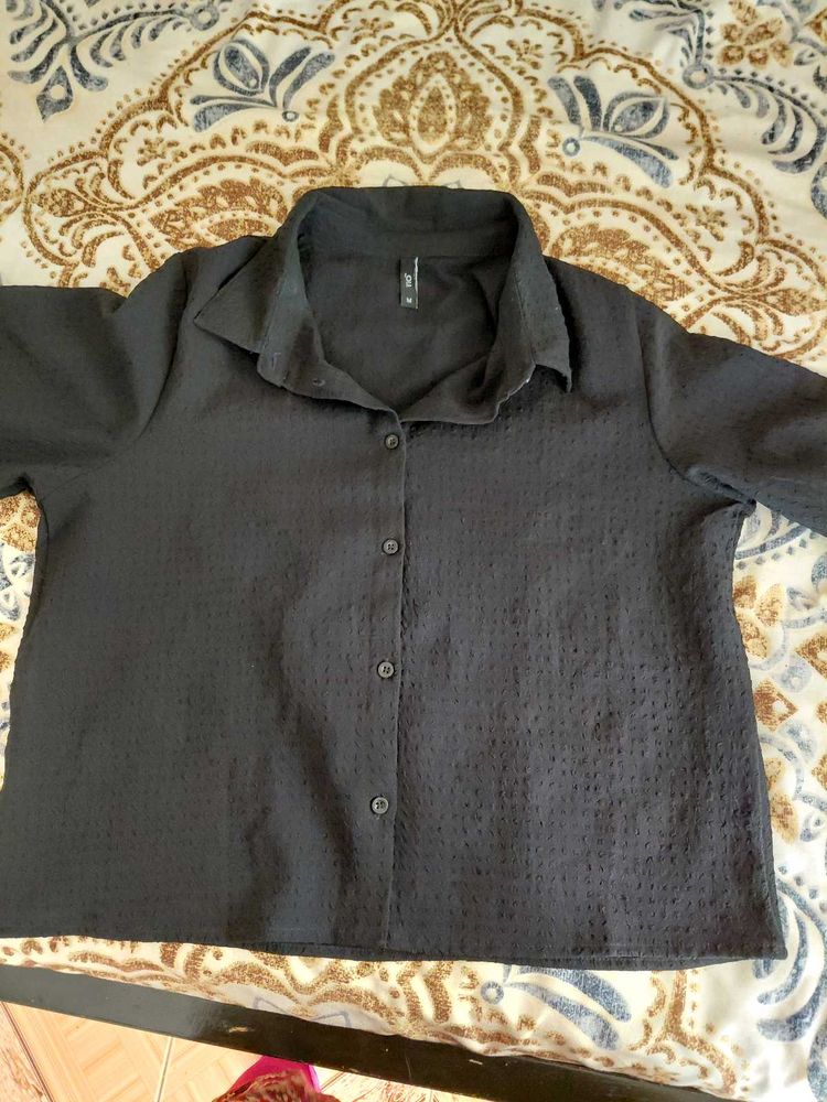 Black Crop Shirt