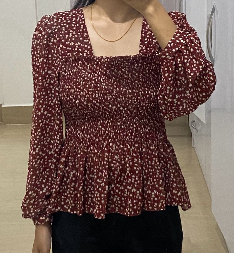Floral Red Top