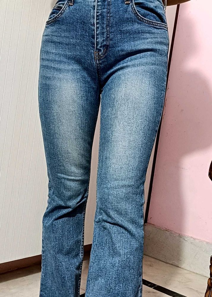 Flared Blue Leg Jeans - Size 26