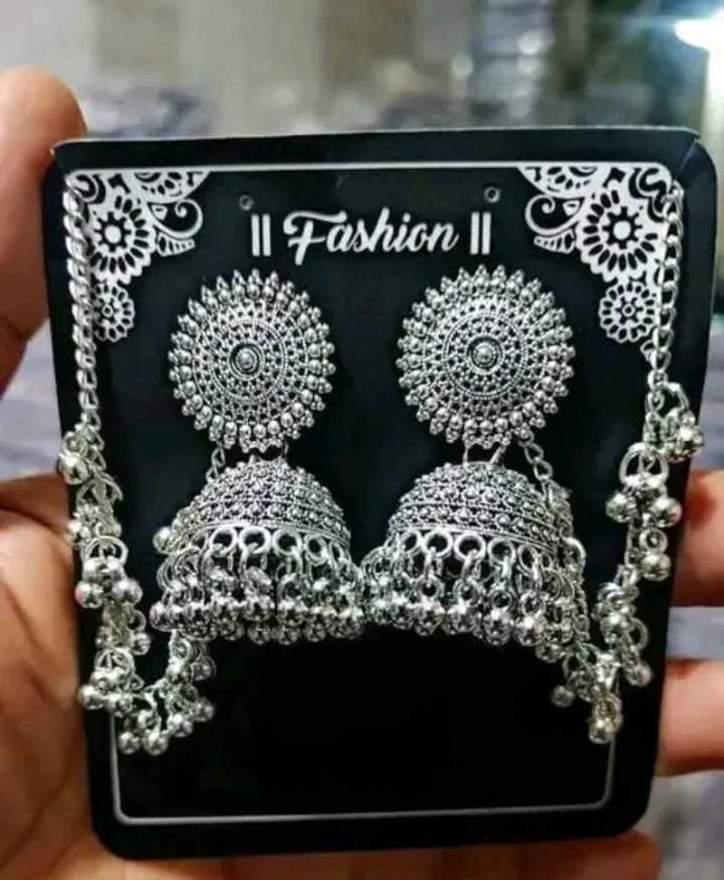 Silver Jhumka Earrings